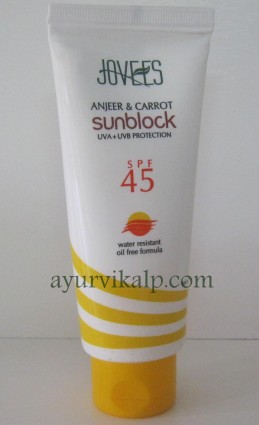 Jovees Anjeer & Carrot SUNBLOCK UVA+UVB Protection Water resistant oil free formula